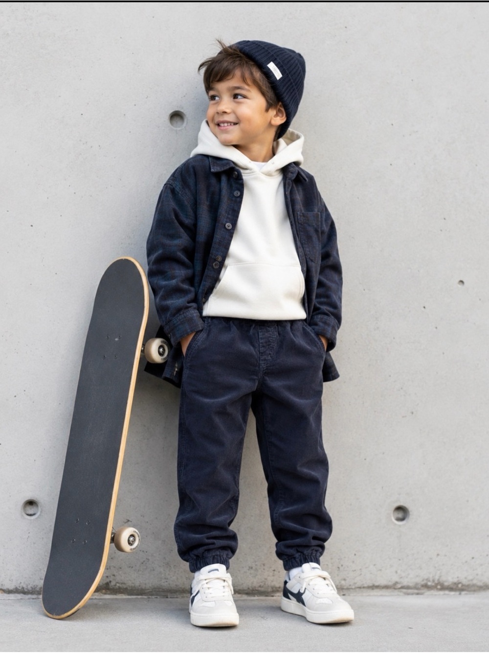 Zara Dark Navy Corduroy Joggers for Kids